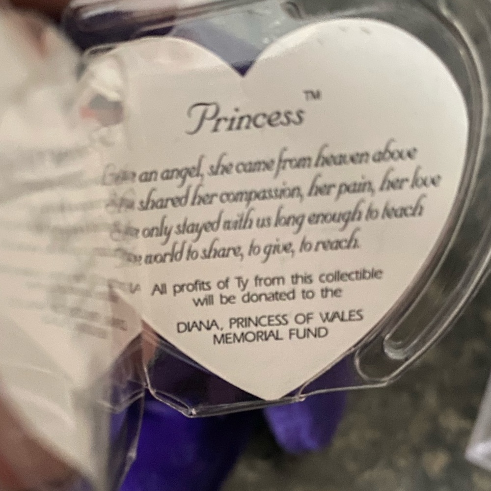 Ty Retired Beanie Baby Collectors Item Princess Diana - Picture 7 of 9